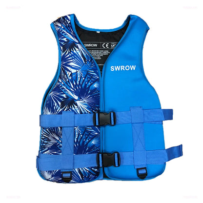 Portable fashion adult children's life jacket neoprene swimming life jacket water sports fishing kayak surfing life jacket 2023