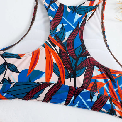 Women'S Solid Color Tank Top Swimsuit Ladies Split High Waist Swimsuit Two-Piece Set Traje De BañO Mujer Biquinis Feminino