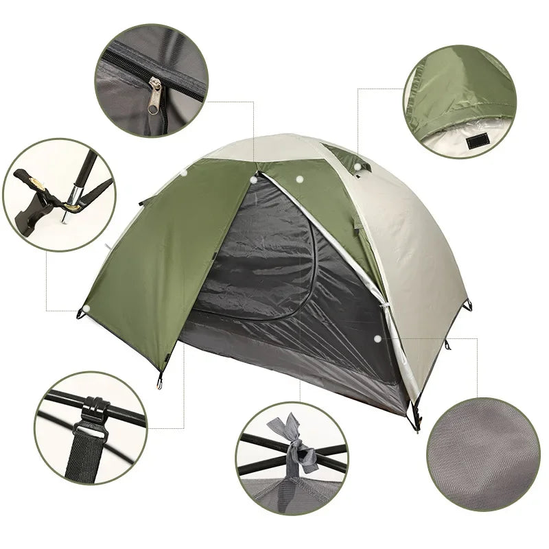 Outdoor Camping, Double Deck, Rainstorm Proof, Wind Proof, Thickened Climbing, Super Light, Hand In Hand, Camping Tent