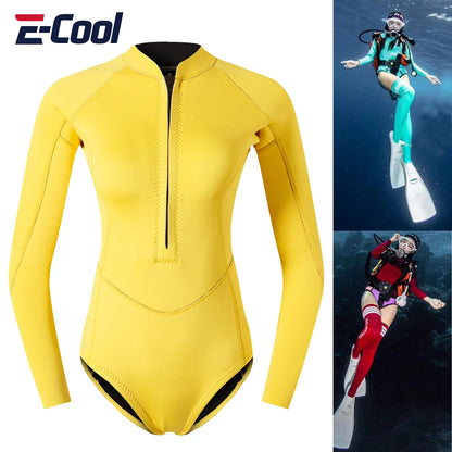 2MM Neoprene Snorkeling Wetsuits Spearfishing Surfing Diving Suit Bathing Swimwears Women Keep Warm Scuba Water Sport Equipment