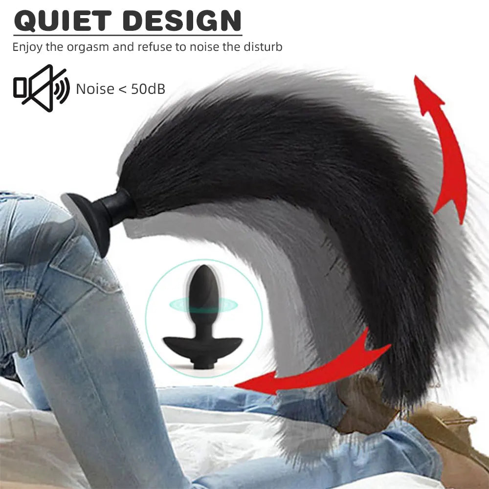 Remote Control Rotating Soft Silicone Tail Anal Plug Prostatic Stimulator Sexy Fox Butt Plug Tail Anal Toys For Women Adult Shop