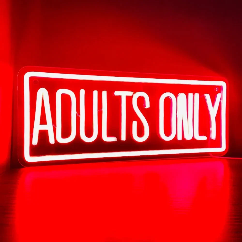 Adults Only Neon Sign Adutls Only Neon Signs for Wall Decor, Adult Only LED Light Sign for Bedroom Game Bar Man Cave Hotel Party