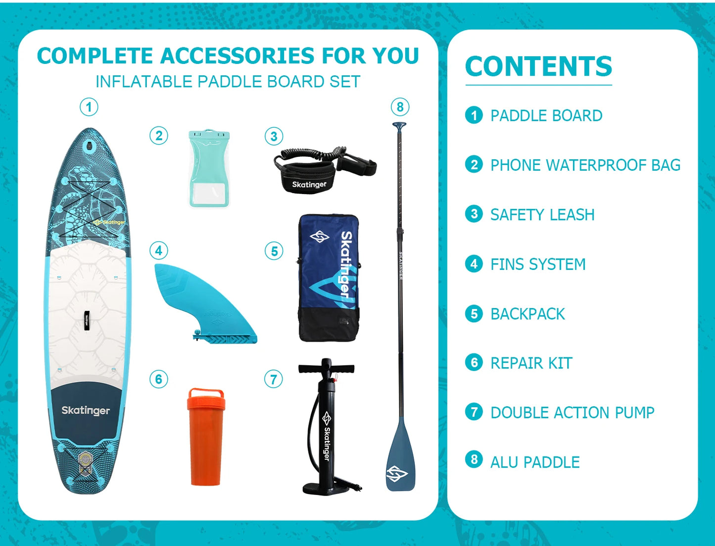 SUB Waterproof Inflatable Paddle Board 10'6''x32''x6''Adult Standing Style Aquatic Fishing With Accessories SUP сапборд