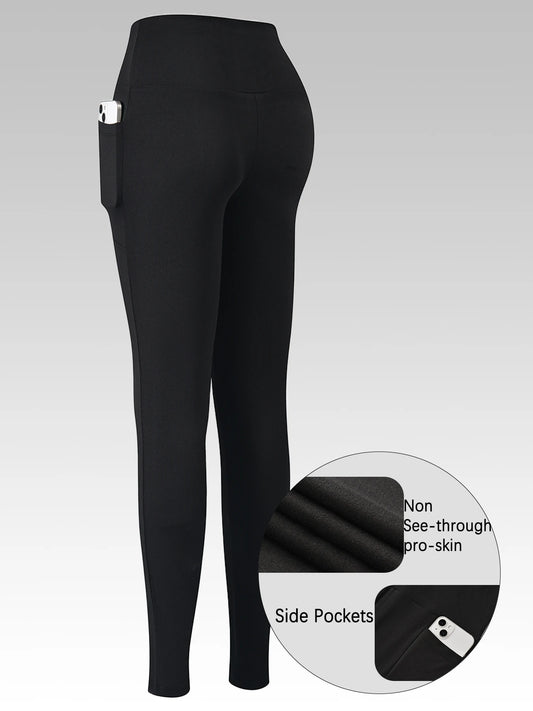 Super Soft Sports Leggings With Pockets For Women High Waisted Workout Yoga Running Push Up Gym Fitness Tight Pants Women's