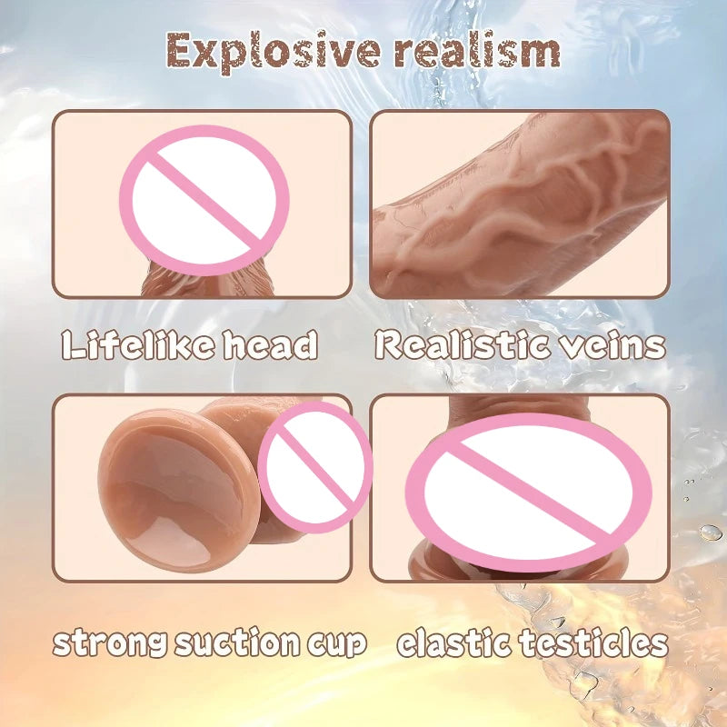A Dildo Suitable for Beginners Butt Plug Realistic Adult Sex Toys with Strong Suction Cups, Anal Dildos  for Women and Couples