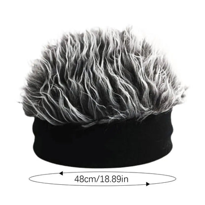 Hat with Wig Knitted Spiked Hairs Realistic Hip Hop Wig Hat Men Women Cold Weather Hats for Daily Wear Party Cosplay