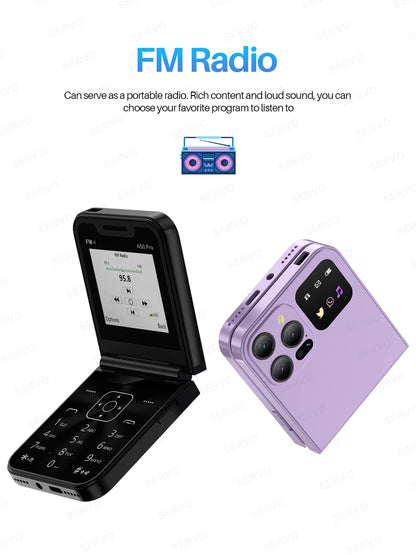 Foldable Mobile Phones Speed Dial 2 SlM Cards 2.4" Display Cellphone Call Recording LED flashlight Blacklist FM Radio Telephones