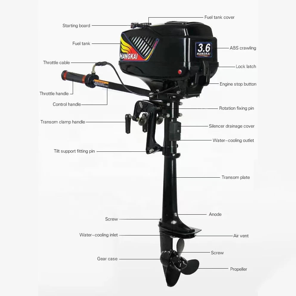 3.6 HP Outboard Motor 2stroke 3.6hp Boat Engine Boat Accessories Gasoline Outboard Engines