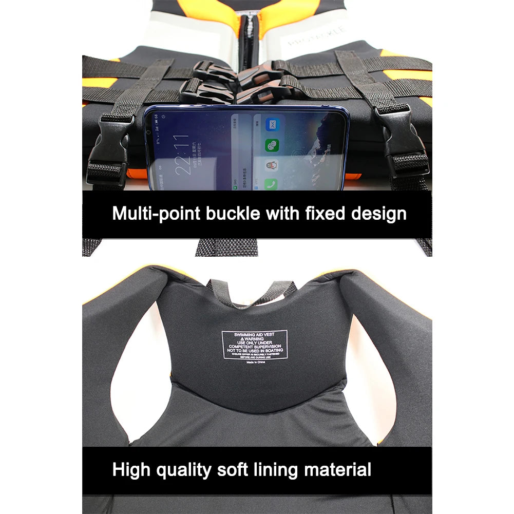 Neoprene Life Jacket Buoyancy Fishing Water Ski Vest Wear-resistant Survival Suit Water Sports Life Jacket For Swimming Fishing