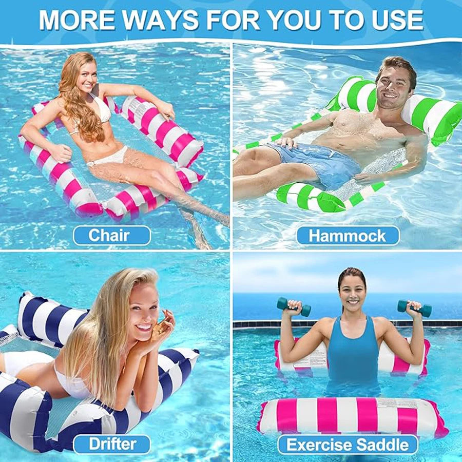 Water Hammock Recliner Inflatable Pool for Adults - Perfect for Pool Parties & Beach Fun,Party Water Rest Inflatable Seat