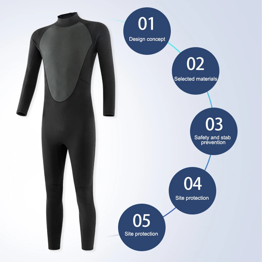 3MM Wetsuits Men Neoprene Diving Surfing Swimming Full Suits Cold Water Keep Warm Zipper Water Sports Full Diver Suit