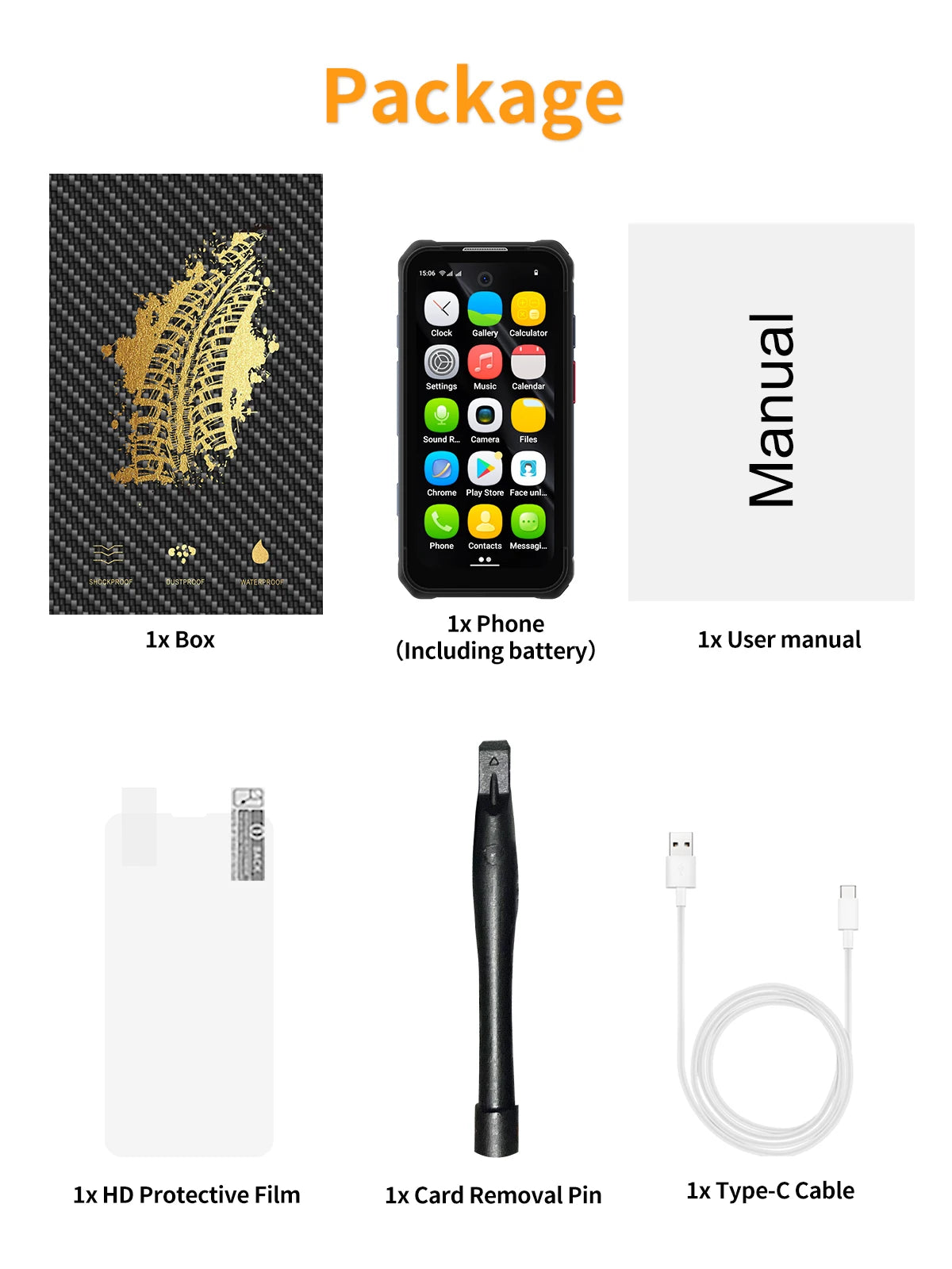 SERVO TANK500 IP68 Waterproof Mini Smart Phone 4G LTE Android 12 RAM 6GB ROM 128GB PTT Network Intercom Small Rugged Smartphones