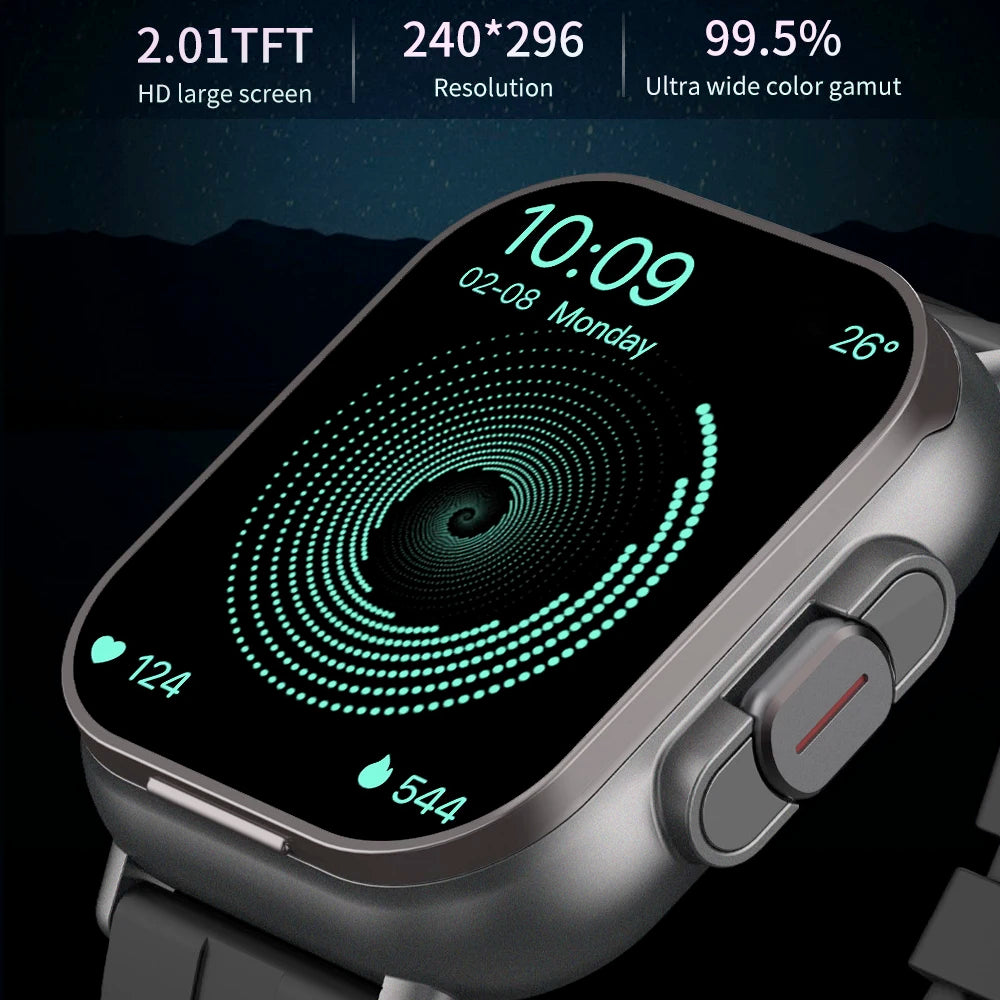TWS Earphone Smartwatch 2.01" Headset 2 in 1 Smart Watch BT Call Blue Tooth Headphones Watches Heart Rate Sport Fitness Bracelet