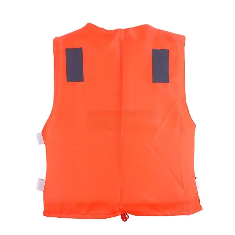 Emergency Flotation Vest for Adults, Easy On/Off Zipper Life Jacket with Pockets, Essential for Boating, Floods or Storms