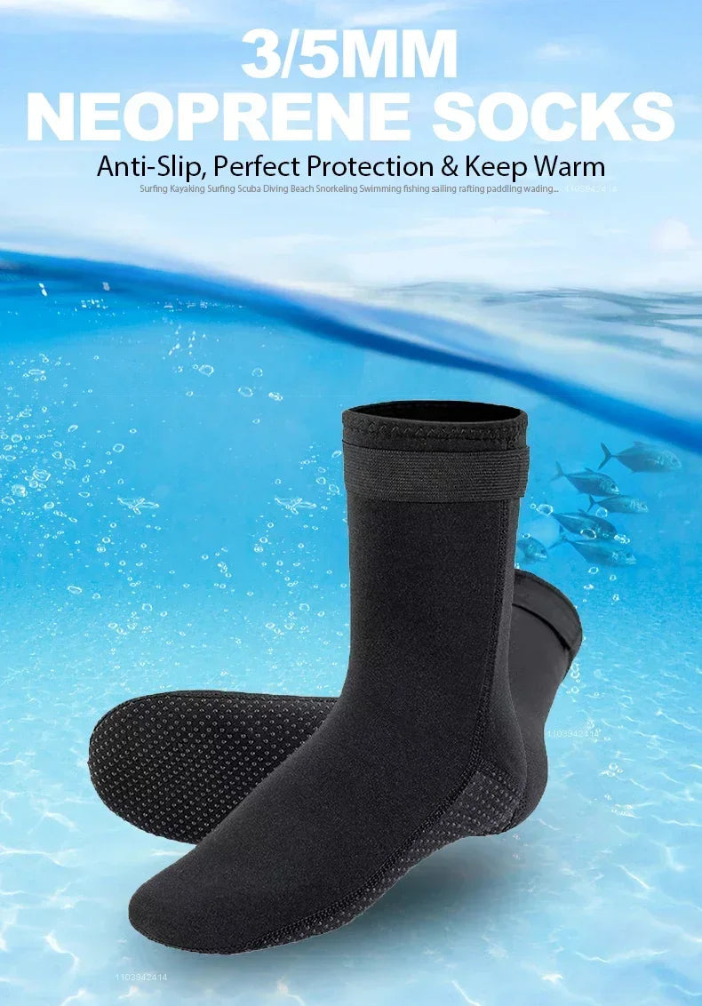 3mm Neoprene Socks Wetsuit Shoes Non Slip Surf Swim Fins Socks Warm Beach Boots for Snorkeling Diving Water Sports
