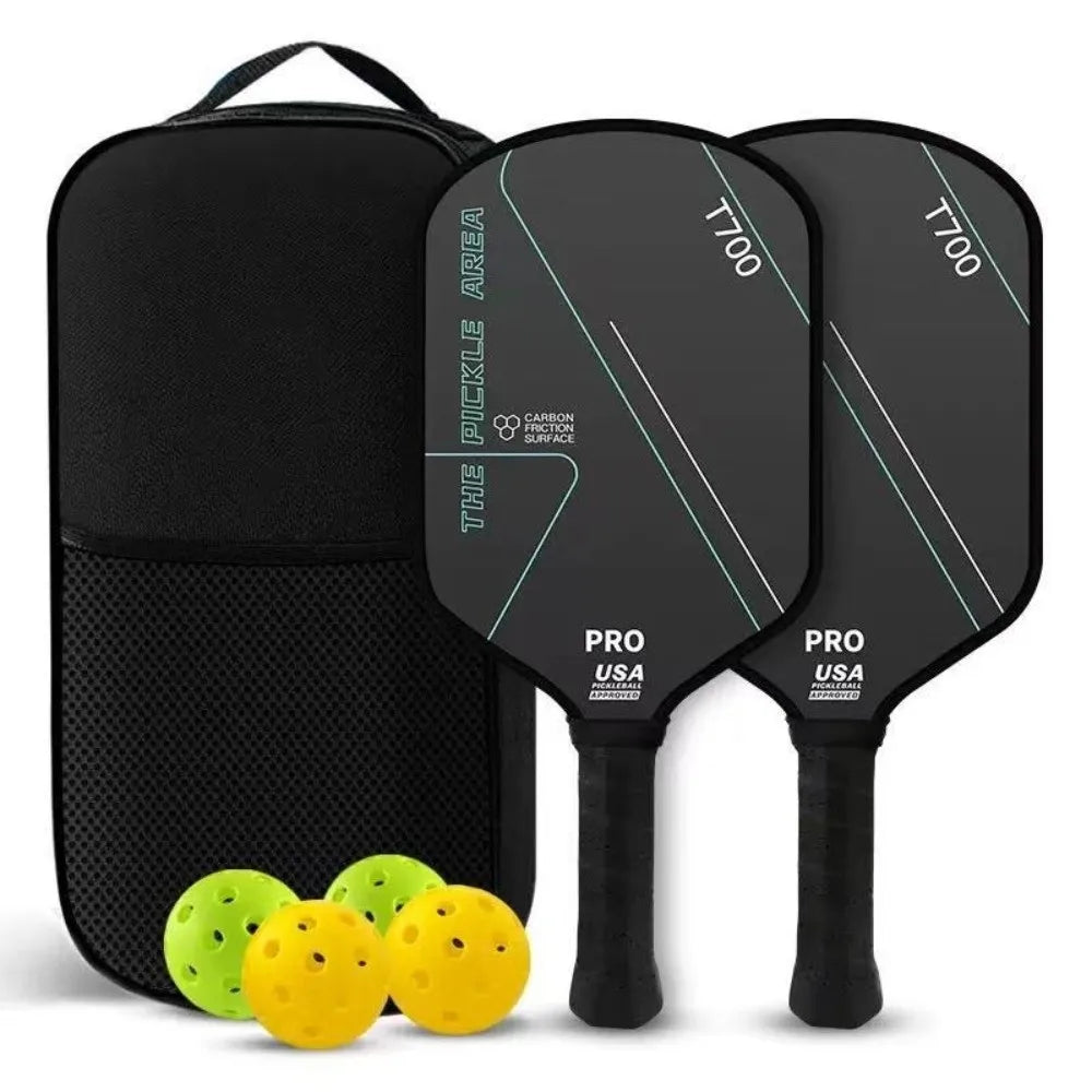 Fashion T700 Pickleball Paddle Carbon Fiber 16MM Pickleball Rackets Set Lightweight USAPA Approved Professional Game Supplies