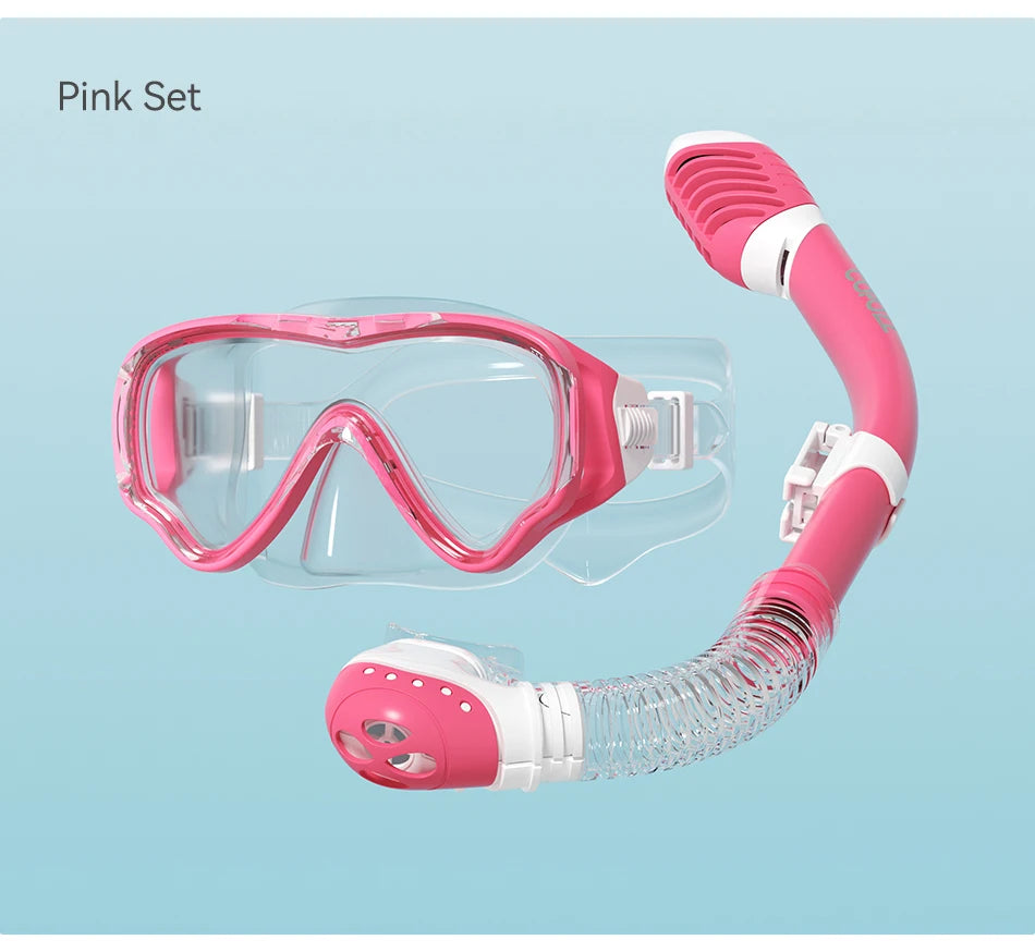 COPOZZ Underwater Scuba Diving Mask and Snorkel Anti-Fog Goggles Glasses Diving Swimming Easy Breath Tube Set for Kids Children