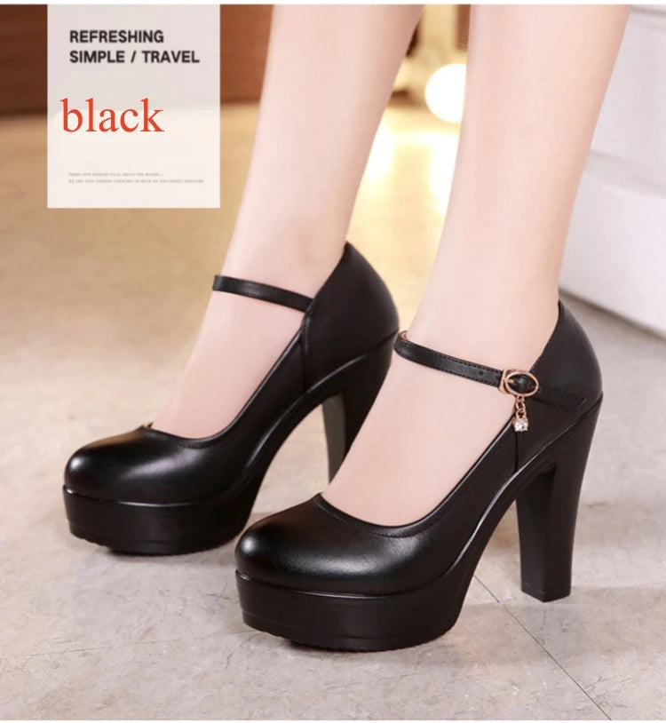 8 10 12cm Small Size 32-43 Shallow Thick Bottom Platform Pumps Women 2025 Block High Heels Shoes for Office Model Wedding Dress