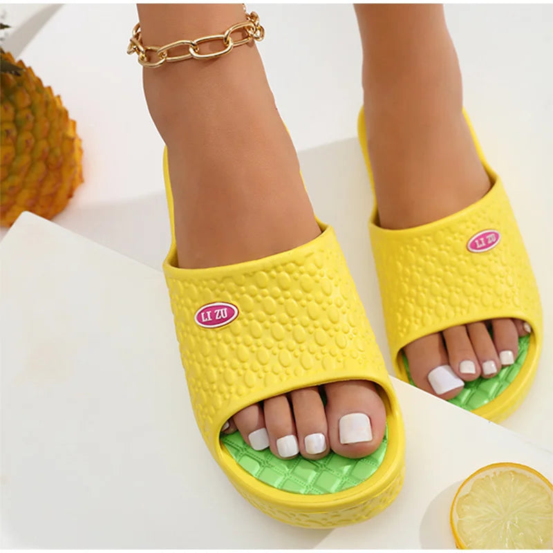 Summer Woman Slippers Thick Bottom Platform Open Toe Females Shoes Solid Non Slip Ladies Sandals Wear-resistant Slides 2022 New