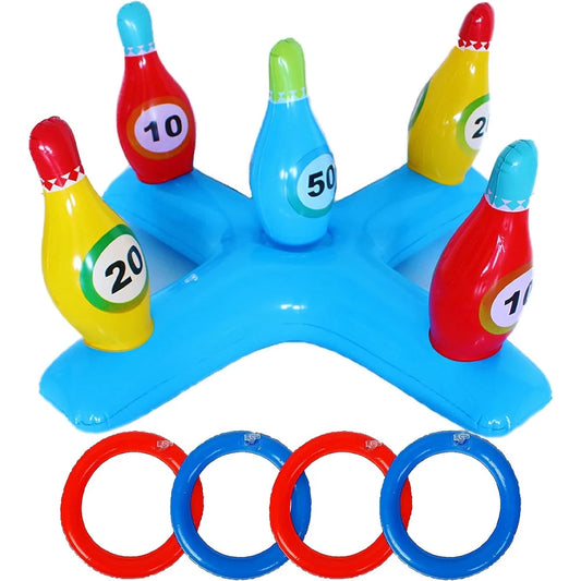 1 pcs of inflatable water bowling games with air pumps, swimming pools, and inflatable underwater sports suitable for swimming p