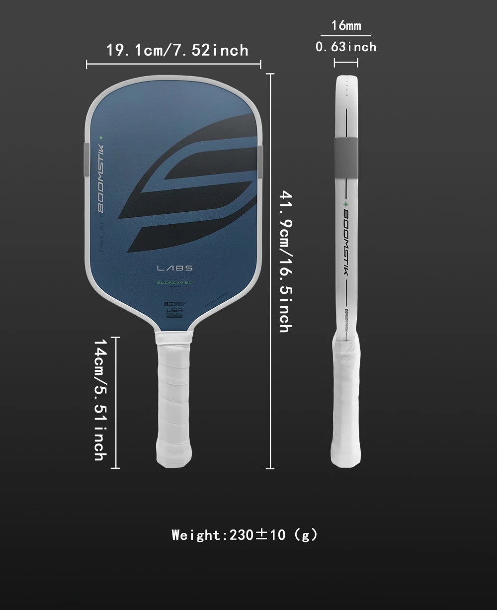 BoomCore Pickleball Paddle 16mm Anti-Skid Surface Design Solid Pattern Honeycomb Core Eco-Friendly Portable Nylon Carry Training