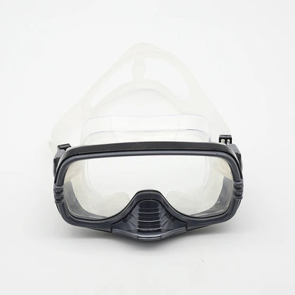 New Large Frame Diving Mask with Drain Valve|HD Tempered Glass Lens & Adjustable Silicone Strap,Swim Goggles,buceo, 수영,스노클링,마스크