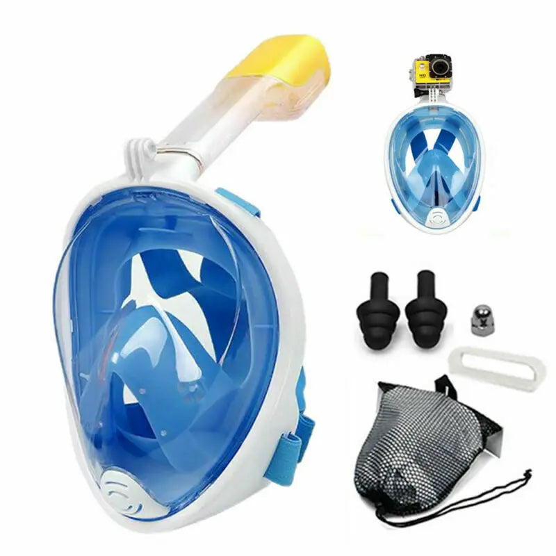 Full Face Diving Mask Underwater Snorkeling Anti Fog Swimming Mask Set Scuba Diving Respirator Masks Safe Breath for Kids Adults