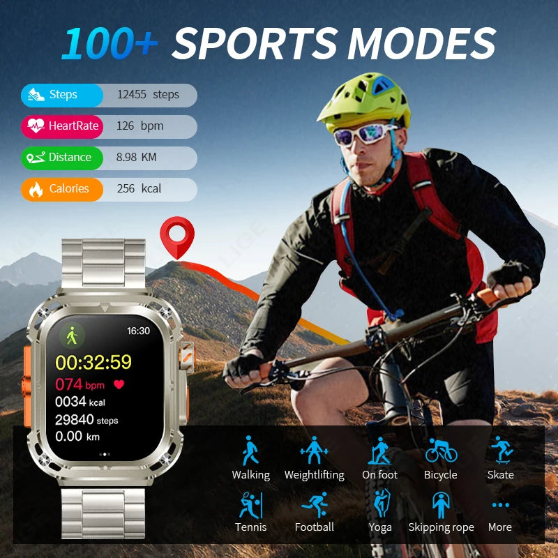 New 2.1" Ultra HD NFC Bluetooth Call Smart Watch Men Compass GPS Track 460mAh Battery Waterproof Smartwatches For women men