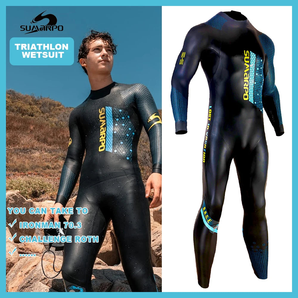 SUMARPO Men Triathlon Wetsuits for Open Water Swimming, 4/2mm Yamamoto Neoprene