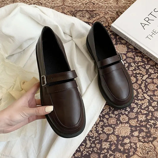 Shoes For Women Black Woman Pumps Low Heel Elegant Loafers Luxury Leather Casual Round Toe Stylish L Vacation Popular 39 On Sale