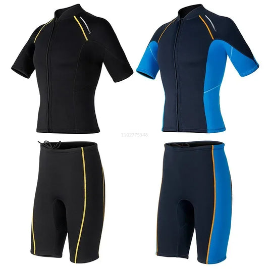 1.5MM Wetsuits for Mens Womens Front Zip Diving Suits Neoprene Short Sleeve Wet Suit for Surfing Diving Swimming Snorkeling