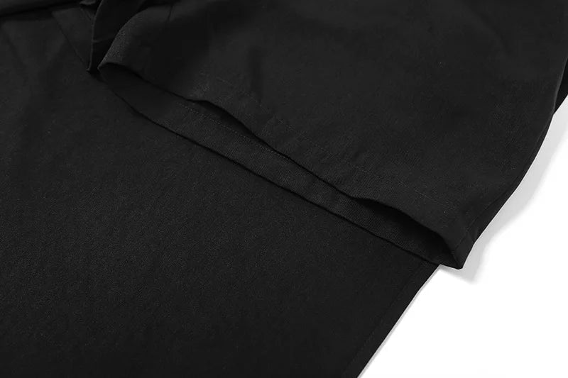 Gothic Patchwork Sexy Mini Skirts Goth Dark Techwear Women Grunge Irregular Hem High Waist Cargo Skirt Hip Hop Black Summer 2023