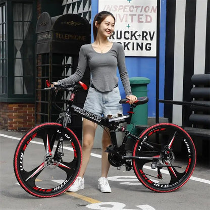 Mountain Bikes Adult Bikes Men's And Women's Variable Speed Bikes Dual Shock Absorbing Folding Mountain Bikes Student Bikes