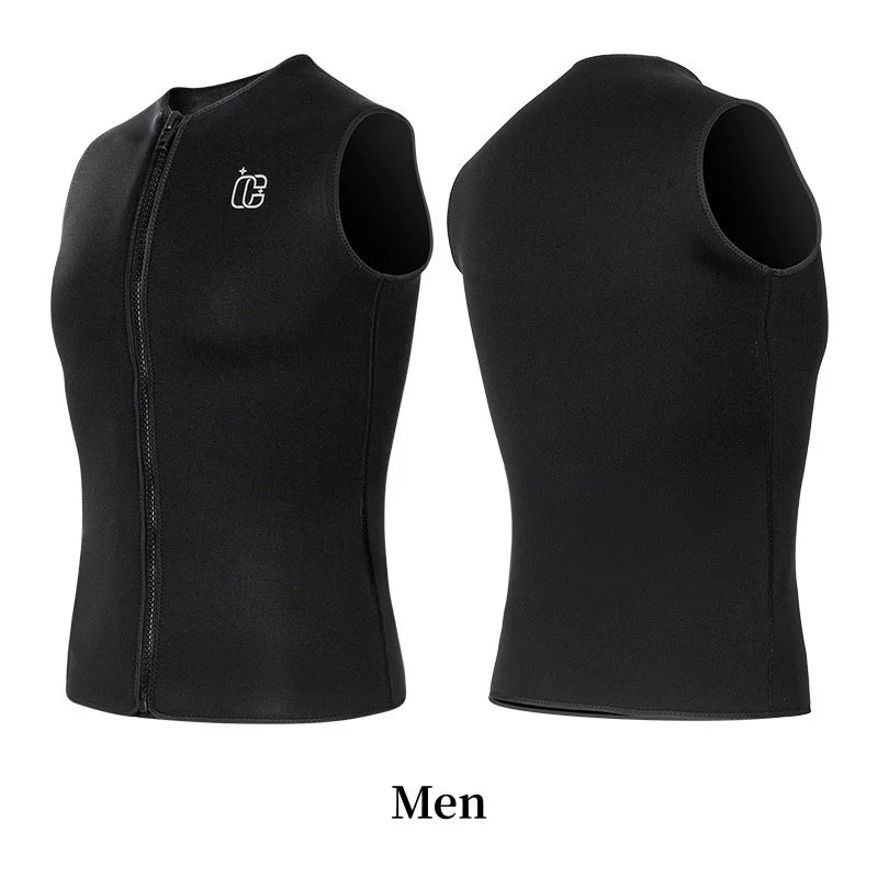 3MM Men Women Sleeveless Wetsuit Top No Hood Neoprene Thermal Vest for Scuba Diving Surfing Kayaking Swimming Water Sports
