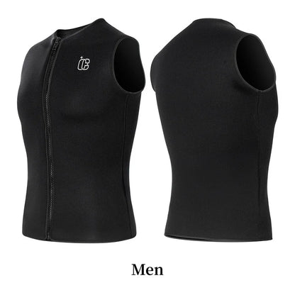 3MM Men Women Sleeveless Wetsuit Top No Hood Neoprene Thermal Vest for Scuba Diving Surfing Kayaking Swimming Water Sports