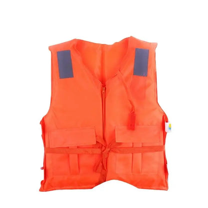 1Pcs Zipper Safety Life Jacket For Adult Flood Rescue Vest Emergency Flotation Device With Pockets Water Survival Safety Gear