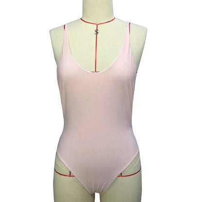 Women's One-piece Swimsuit Sexy Solid Color Shoulder Strap Swimming Bathing Surfing Suit Beach Sports Wear Sexy Swimwear