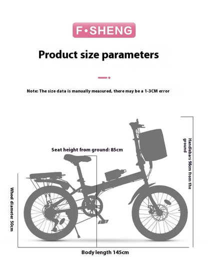 20Inch Folding Bicycle 6-Speed Double Disc Brake Geared Bicycle - Compact Travel-Friendly Bike for Easy Storage And Transport