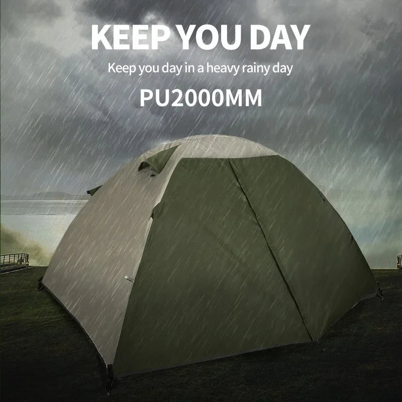 Outdoor Camping, Double Deck, Rainstorm Proof, Wind Proof, Thickened Climbing, Super Light, Hand In Hand, Camping Tent