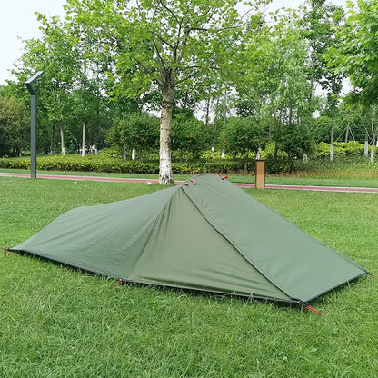 Outdoor Camping Tent Single Person Camping Tent Water Resistant Tent Aviation Aluminum Support Portable Sleeping Bag Tent