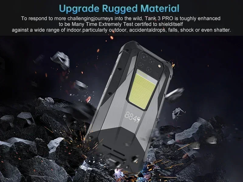 8849 Tank 3 Pro by Unihertz 5G Rugged Projector Phone 23800mAh 512GB ROM Mobile Phones 200MP 120W Charger OTG Smartphone Android