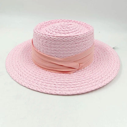 hats beach hat bohemian flat brim hat hand woven straw hat ladies summer vacation travel sun hat