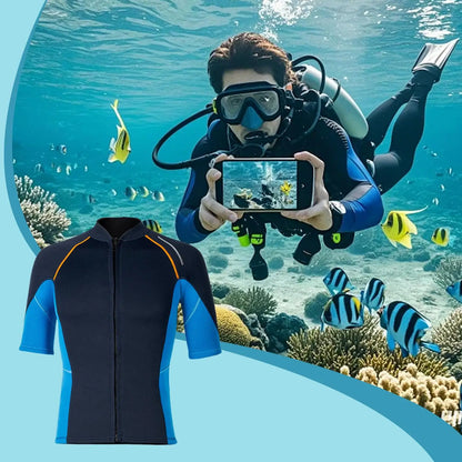 Wetsuit Top Men Front Zipper Jacket Diving Suit Swimming Suit Swimsuit for Canoeing Swimming Kayaking Surfing Water Sports