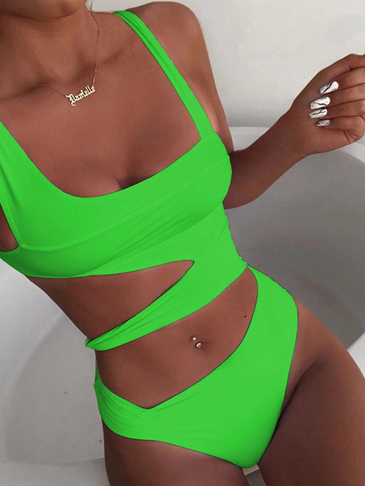 2023 New Sexy One-Piece Swimsuit Cut Swimsuit Push-Up Bikini Beach Wear Women'S Swimsuit