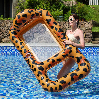1PC Inflatable Pool Float, For Splashing About, Made Of PVC, Featuring Cup Holders And A Comfortable Lounger With A Sun Canopy