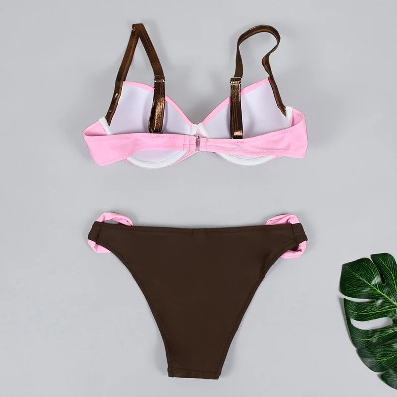 Sexy Push Up Swimsuit Women Bikini 2023 Solid Swimwear Brazilian White Bikini Set Female Beachwear Bathing Suit biquini Bathers