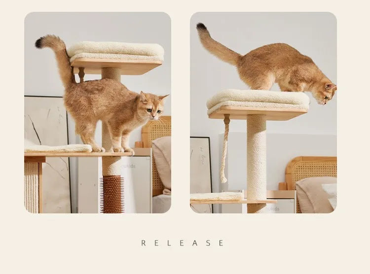 Indoor Cat House with Scratcher, Trees, Towers for Large Cats, Tall Toy, Multiple Hamocks, Park Scrapers Tool, Silicone Carrier