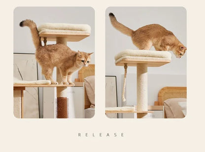 Indoor Cat House with Scratcher, Trees, Towers for Large Cats, Tall Toy, Multiple Hamocks, Park Scrapers Tool, Silicone Carrier