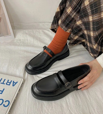 Shoes For Women Black Woman Pumps Low Heel Elegant Loafers Luxury Leather Casual Round Toe Stylish L Vacation Popular 39 On Sale