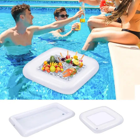 Portable Swimming Air Pool Float Inflatable Beer Table Ice Bucket Serving Salad Bar Tray Food Water Sports Dropshipping Funny